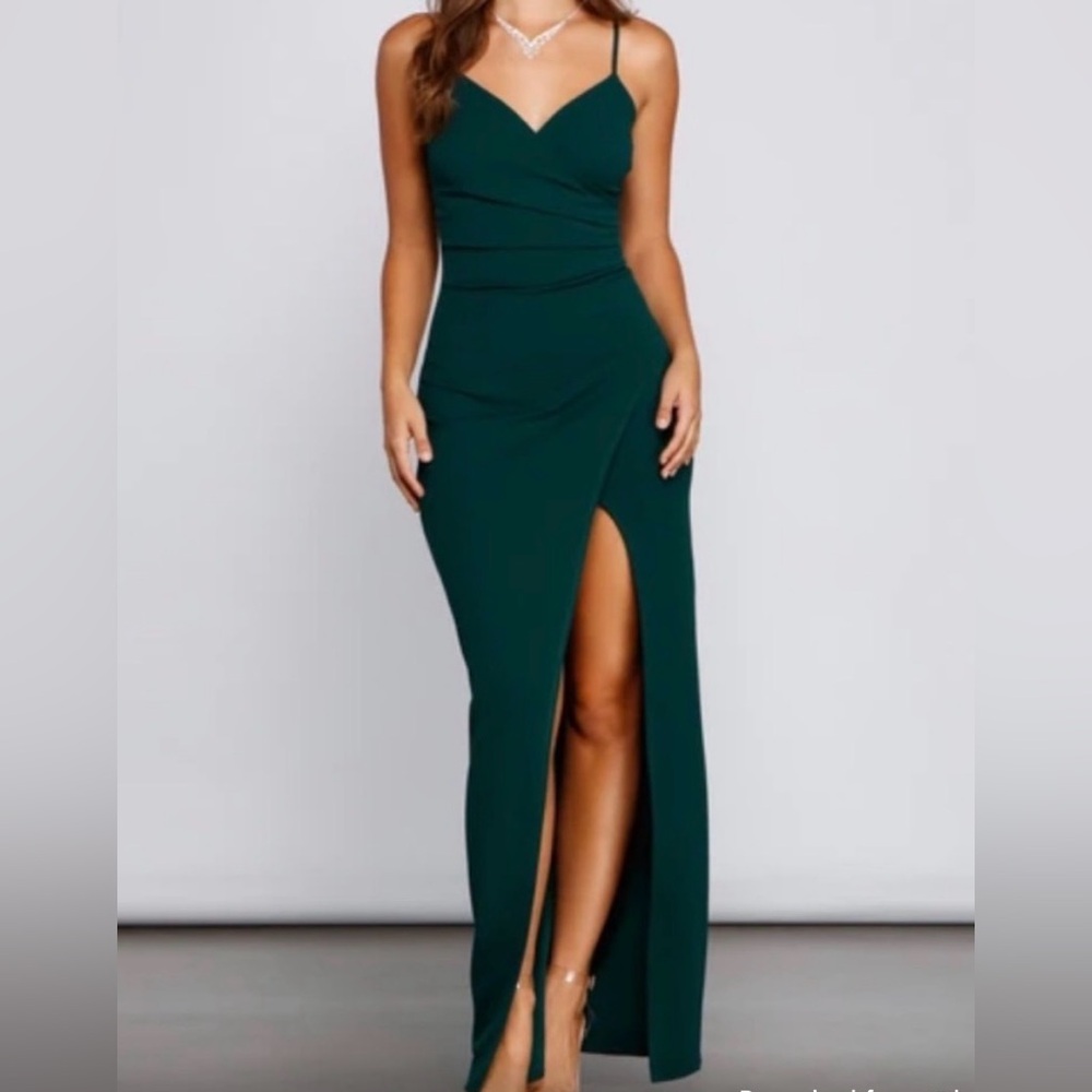 Windsor Sasha Formal High Slit Wrap Dress
